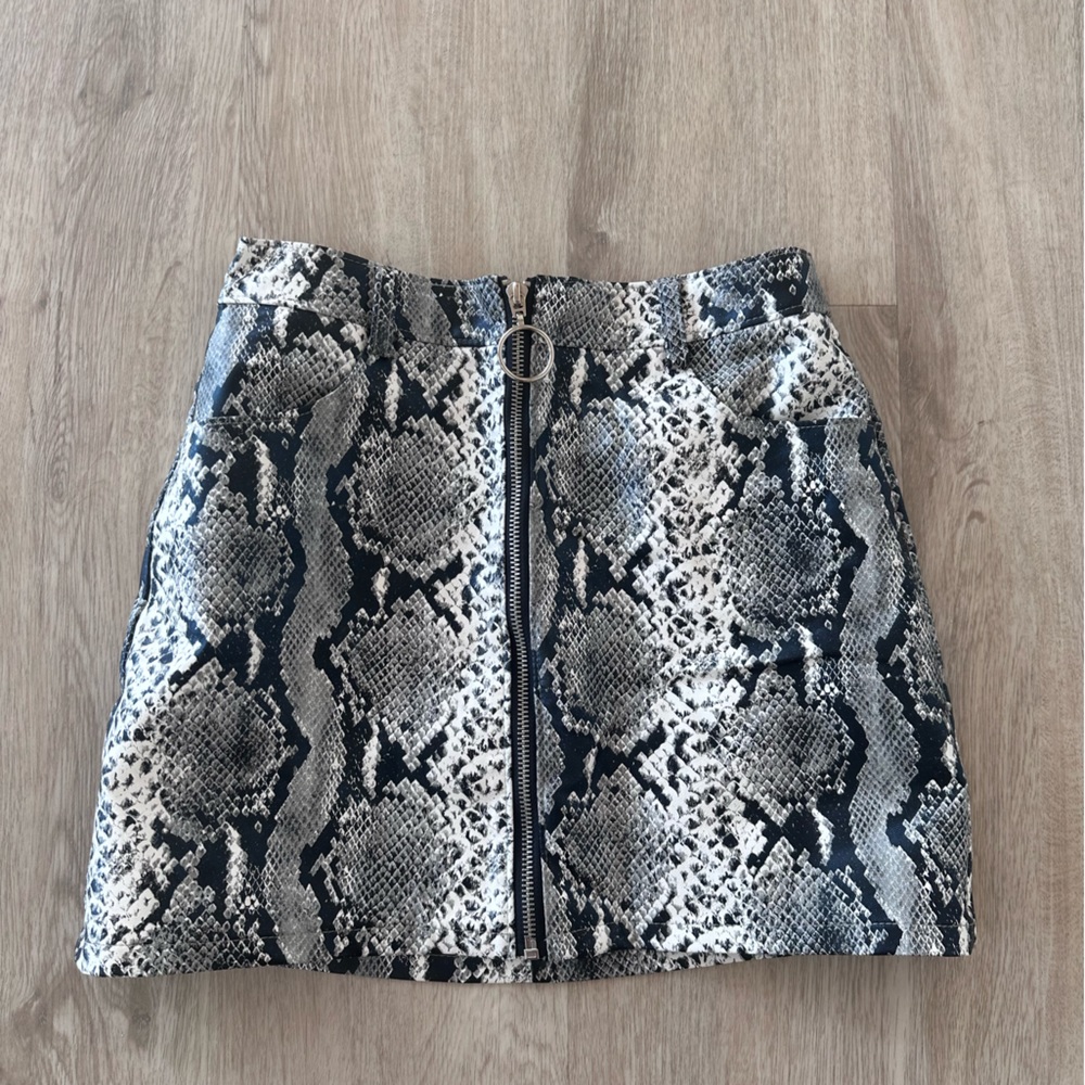 pleather snakeskin skirt